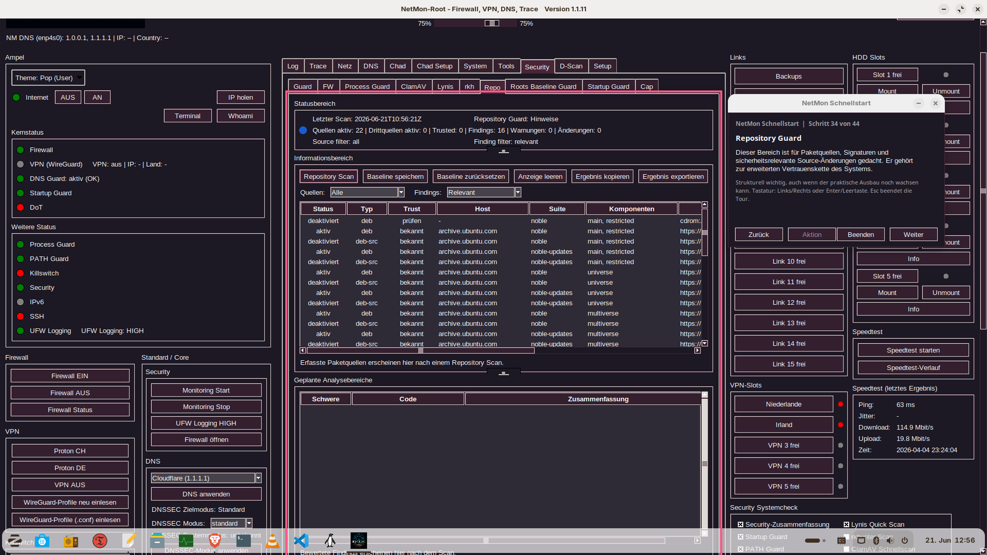 Repository Guard in NetMon mit Paketquellen, Trust-Bewertung und Findings-Filter